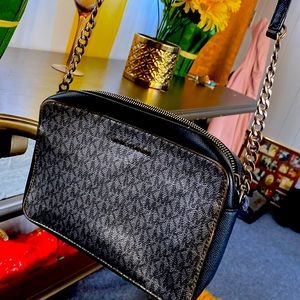 USED Black and Silver Small MK bag/crossover